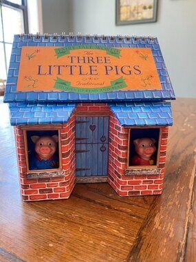 Fairy Tale World Portico THREE LITTLE PIGS Pop Up Book Playhouse, w Figures and